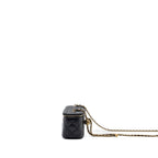 CHANEL PEARL CRUSH LONG VANITY CASE LAMBSKIN BLACK GHW