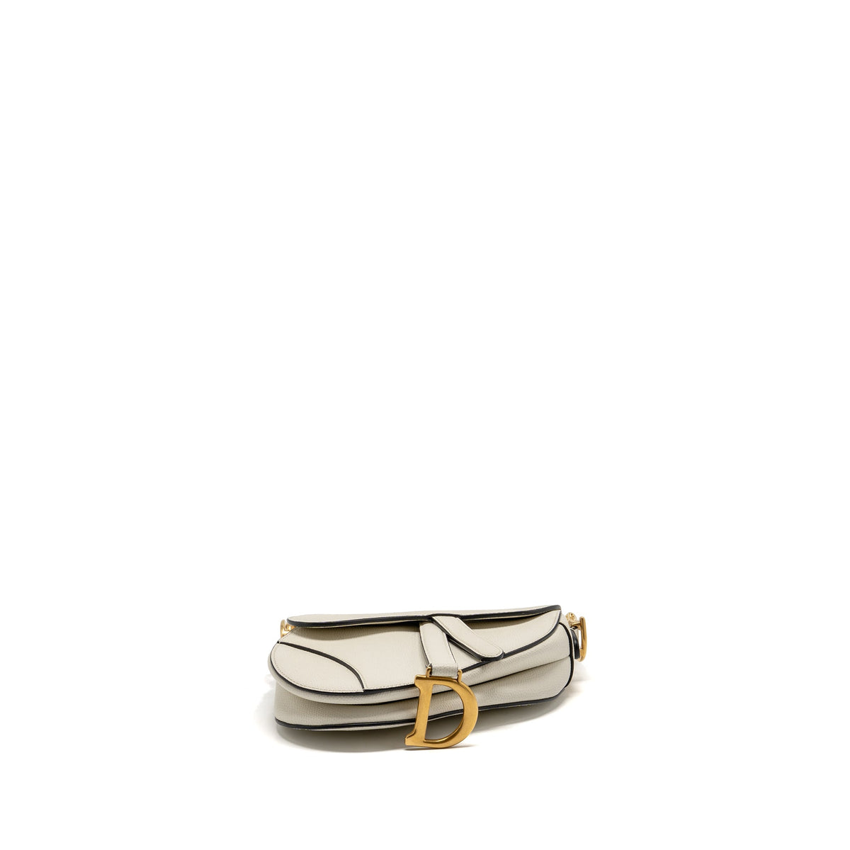 DIOR MINI SADDLE BAG CALFSKIN WHITE GHW