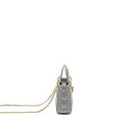 DIOR MINI LADY DIOR LAMBSKIN GREY LGHW