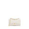 CHANEL VINTAGE MEDIUM CLASSIC DOUBLE FLAP BAG LAMBSKIN WHITE GHW