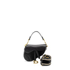 DIOR MINI SADDLE BAG CALFSKIN BLACK GHW