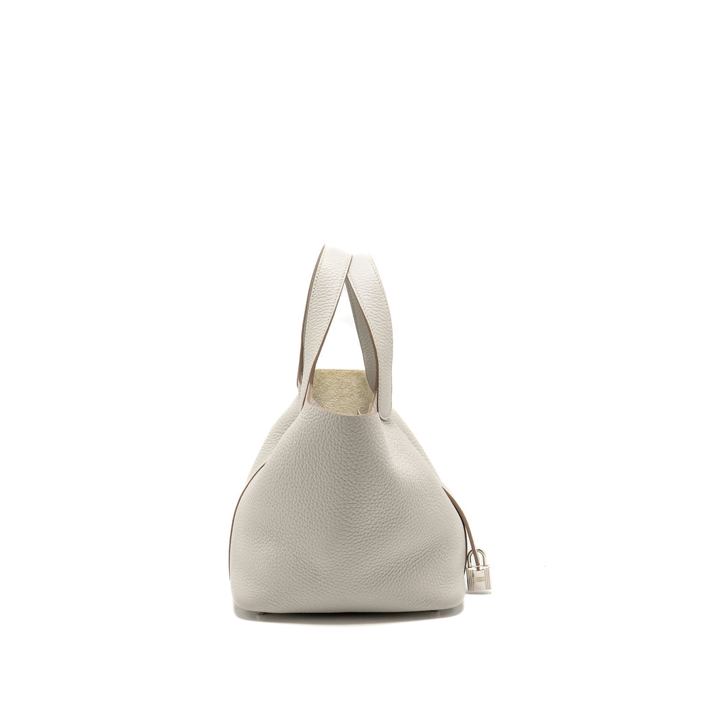 Hermes Picotin 18 Lock Bag Clemence Gris Perle SHW
