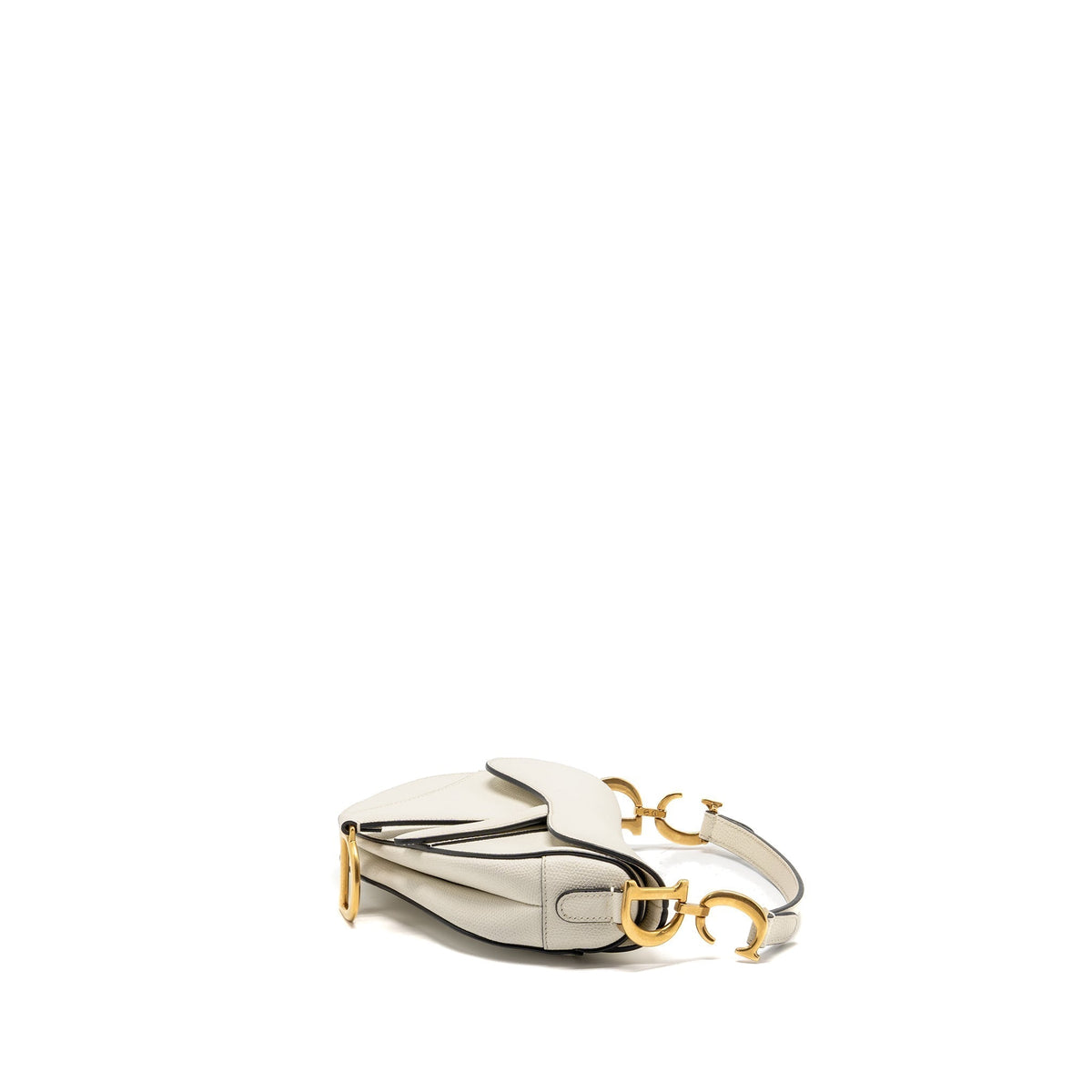 DIOR MINI SADDLE BAG CALFSKIN WHITE GHW