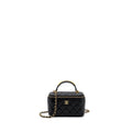 CHANEL TOP HANDLE LONG VANITY WITH CHAIN LAMBSKIN BLACK GHW (MICROCHIP)
