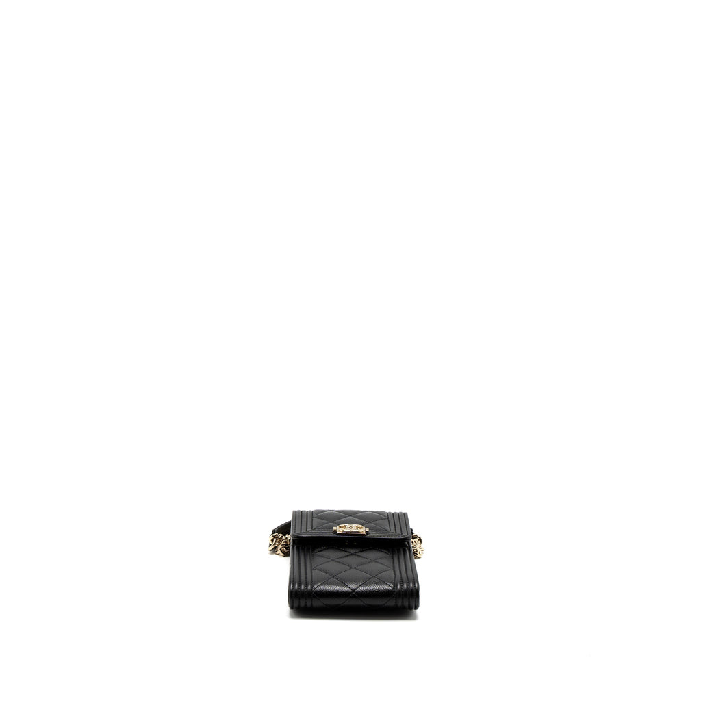 CHANEL VERTICAL PHONE POUCH CAVIAR BLACK LGHW