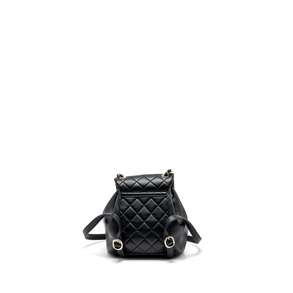 CHANEL MINI DUMA BACKPACK LAMBSKIN BLACK LGHW (MICROCHIP)