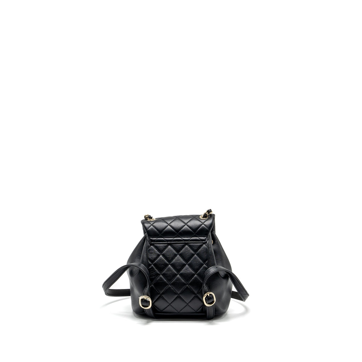 CHANEL MINI DUMA BACKPACK LAMBSKIN BLACK LGHW (MICROCHIP)