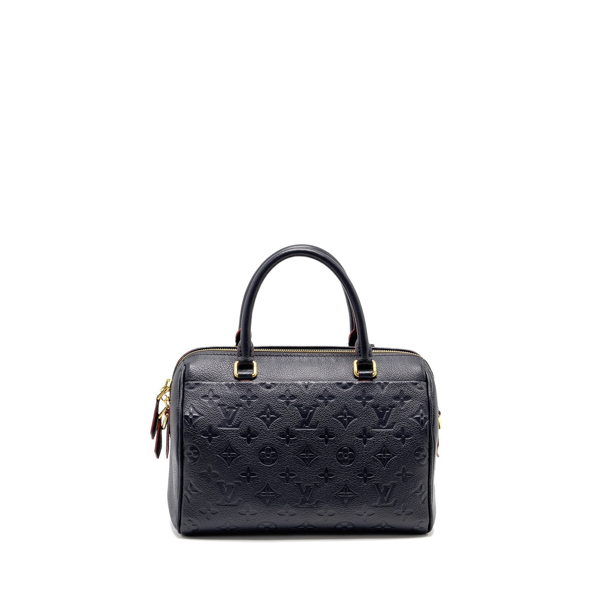 LOUIS VUITTON SPEEDY 25 BANDOULIERE MONOGRAM EMPREINTE NAVY/RED GHW