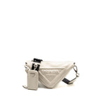 PRADA TRIANGLE SHOULDER BAG LEATHER WHITE SHW