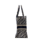 DIOR MEDIUM BOOK TOTE BLUE OBLIQUE EMBOIDERY