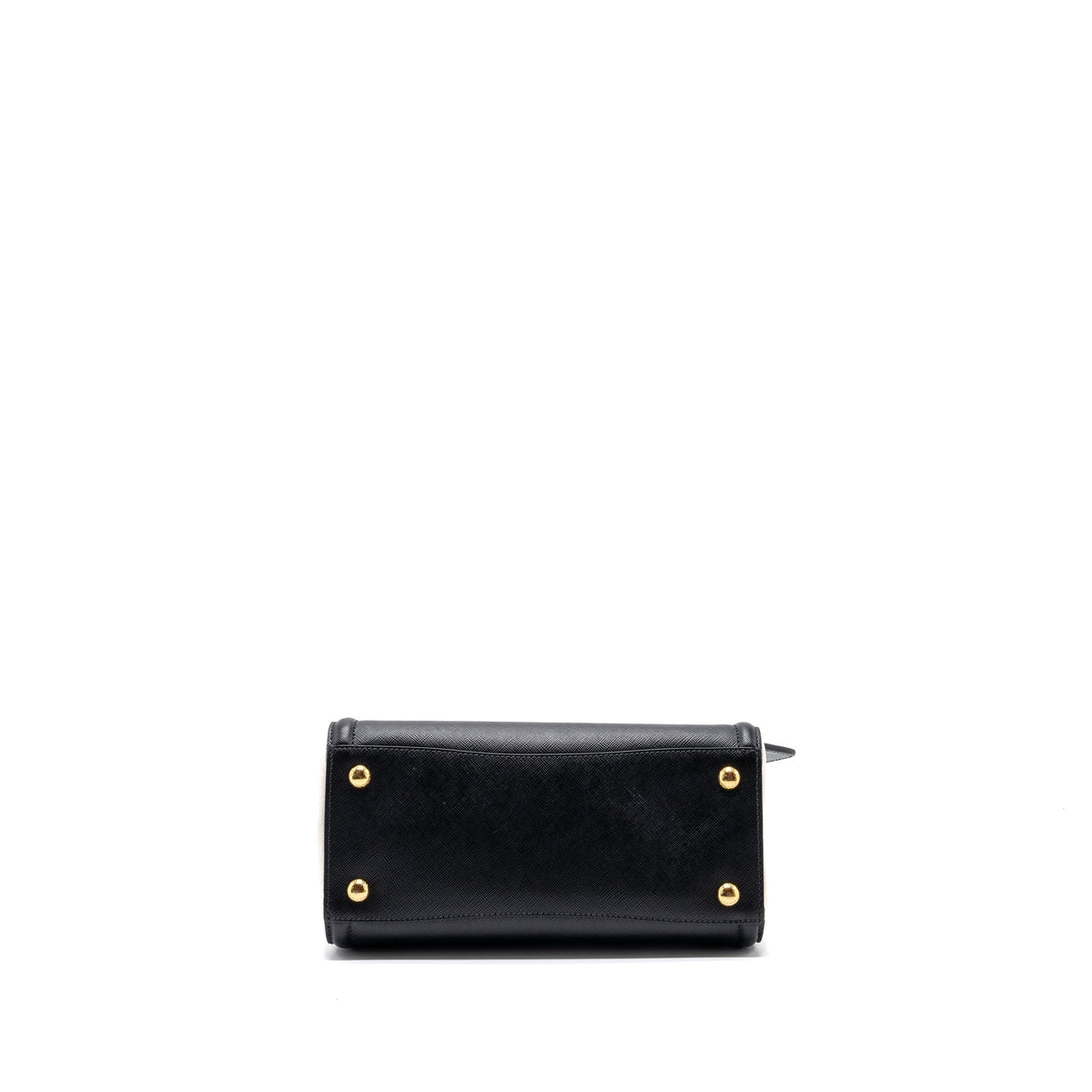 PRADA TOTE BAG SAFFIANO CALFSKIN BLACK / WHITE GHW
