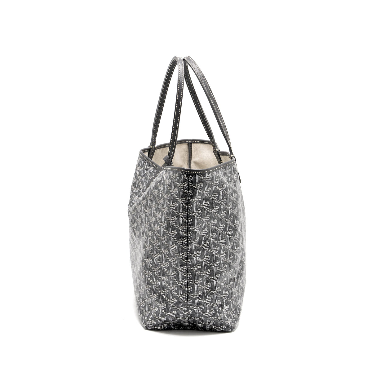 GOYARD SAINT LOUIS PM TOTE BAG GOYARDLINE CANVAS GREY SHW