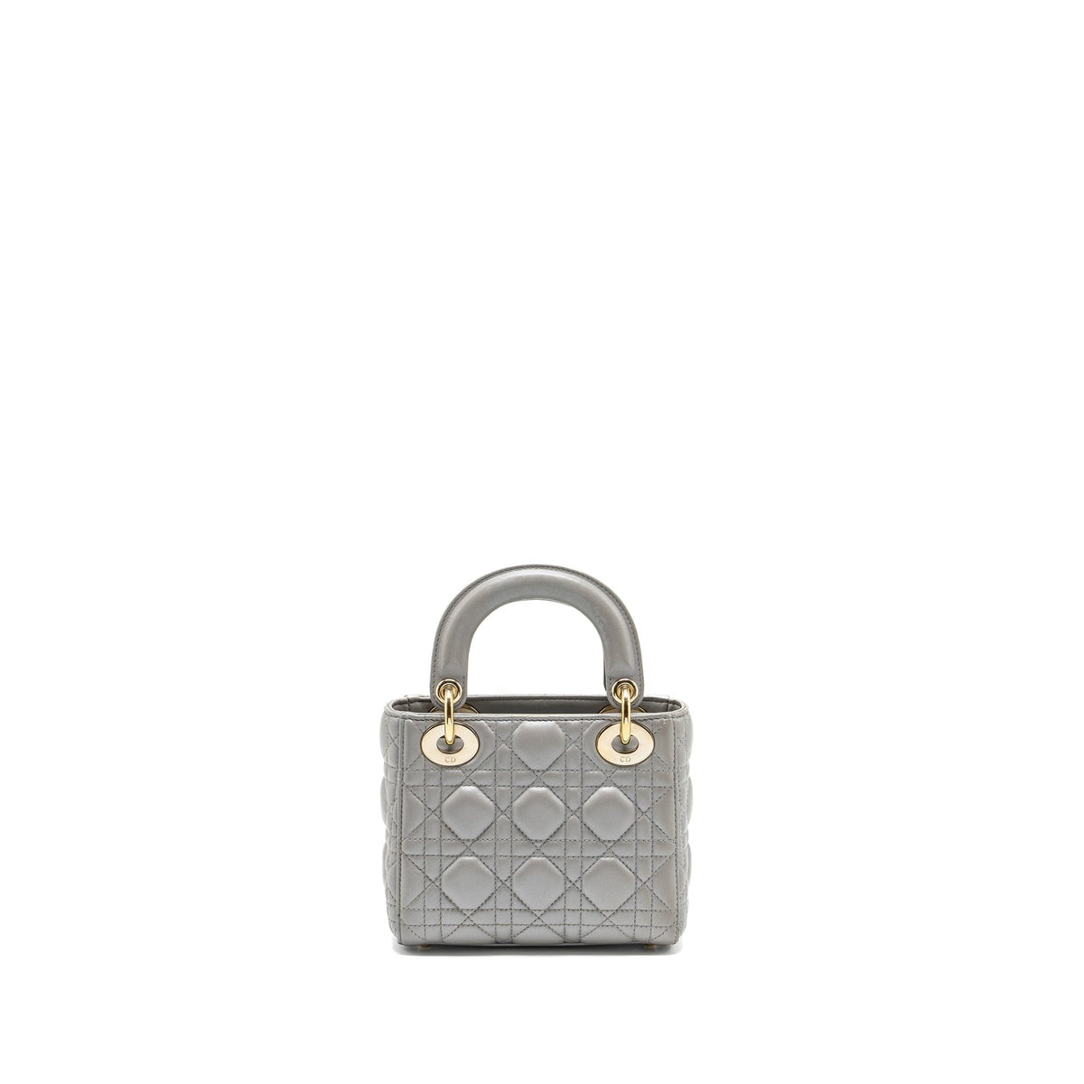 DIOR MINI LADY DIOR LAMBSKIN GREY LGHW