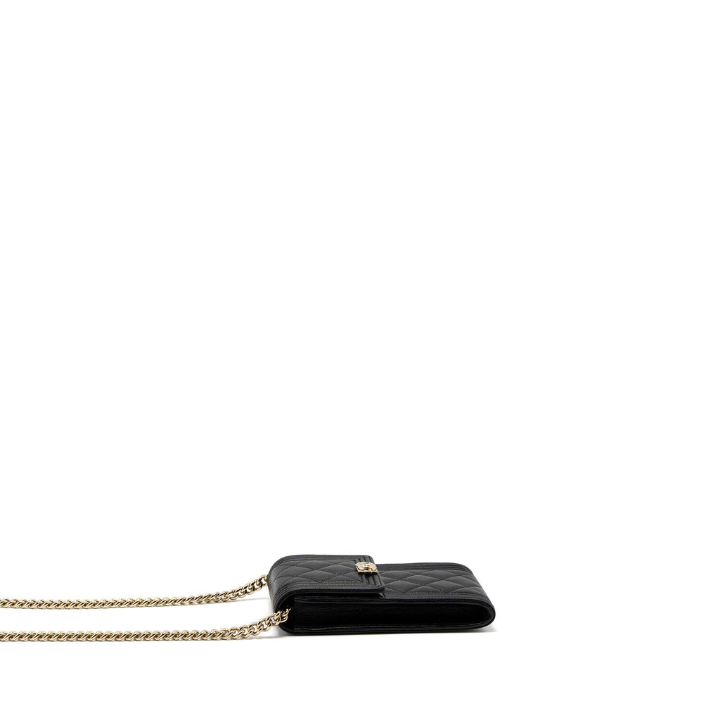 CHANEL VERTICAL PHONE POUCH CAVIAR BLACK LGHW