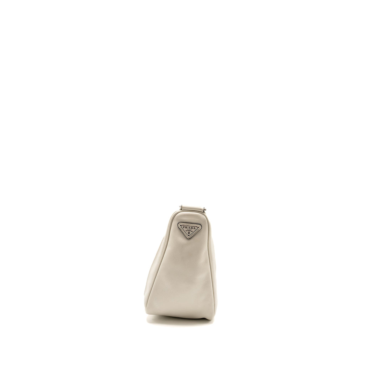 PRADA TRIANGLE SHOULDER BAG LEATHER WHITE SHW