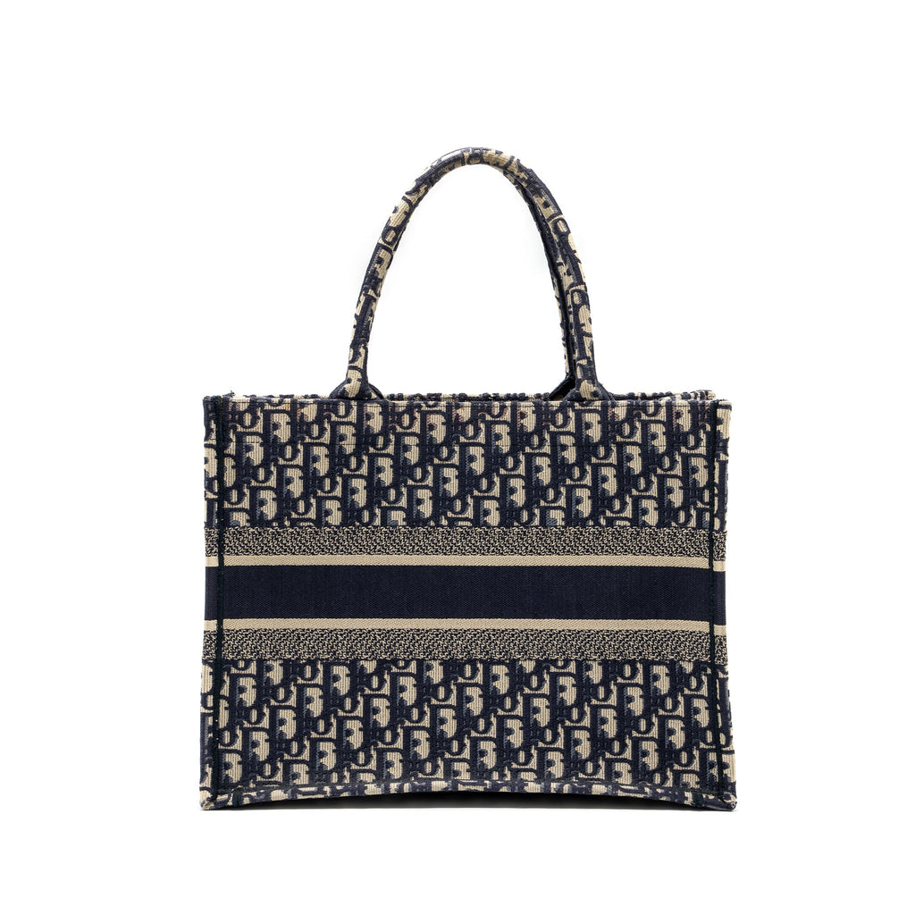 DIOR MEDIUM BOOK TOTE BLUE OBLIQUE EMBOIDERY