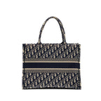 DIOR MEDIUM BOOK TOTE BLUE OBLIQUE EMBOIDERY