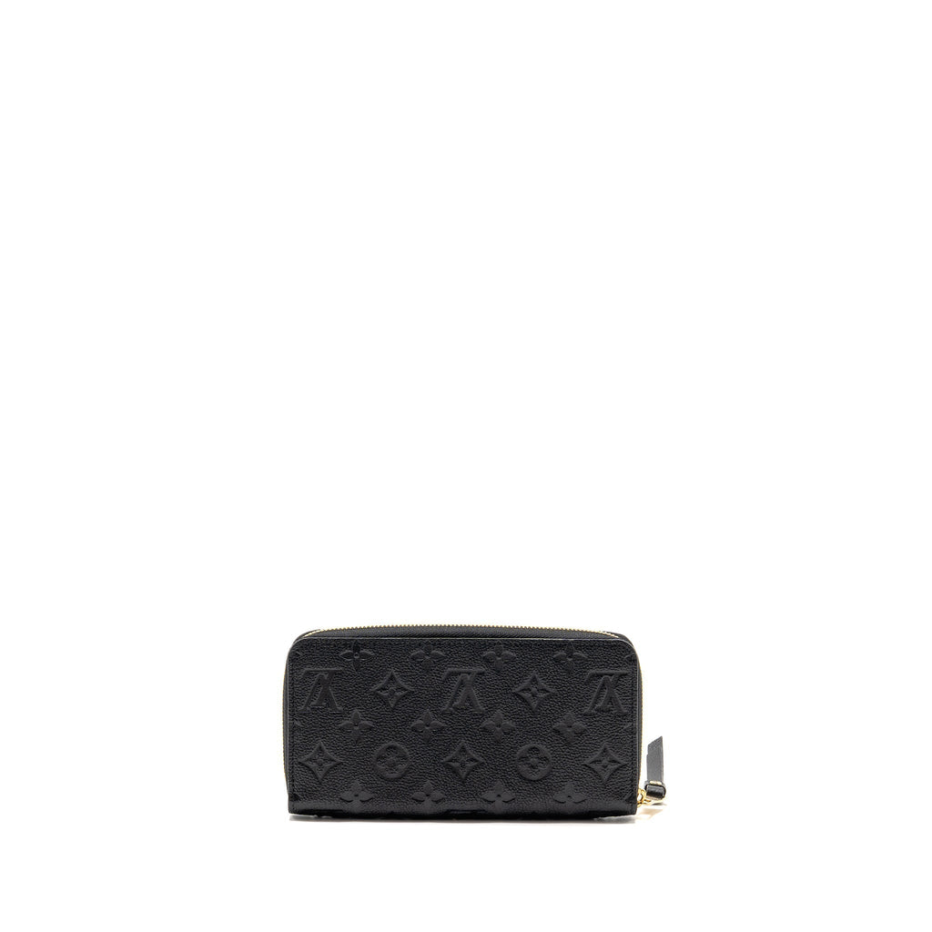 LOUIS VUITTON ZIPPY LONG WALLET EMBOSSED MONOGRAM EMPREINTE LEATHER BLACK GHW