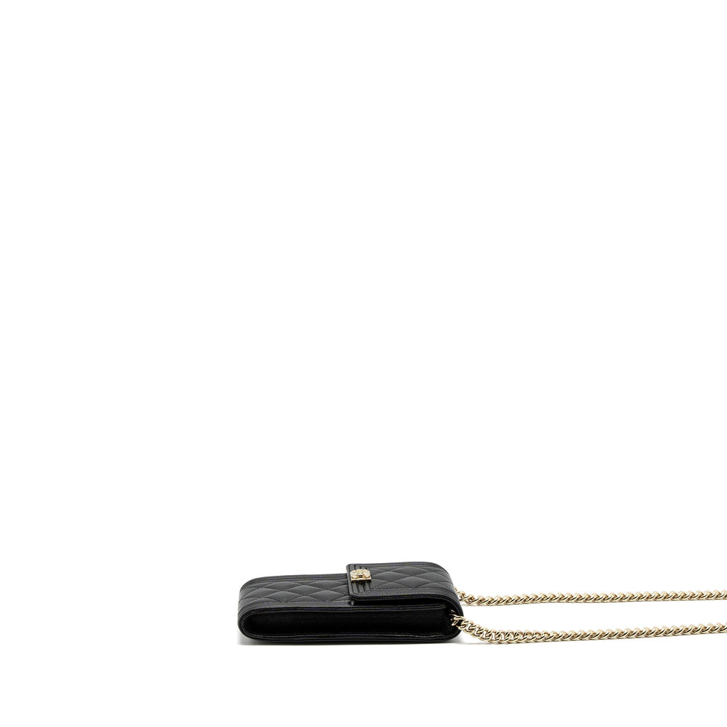 CHANEL VERTICAL PHONE POUCH CAVIAR BLACK LGHW