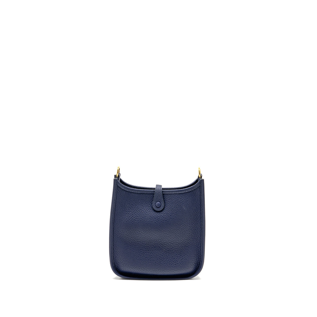HERMES MINI EVELYNE CLEMENCE BLUE GHW