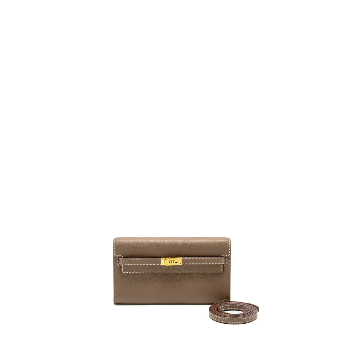 HERMES KELLY TO GO EVERCOLOR ETOUPE GHW