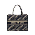 DIOR MEDIUM BOOK TOTE BLUE OBLIQUE EMBOIDERY
