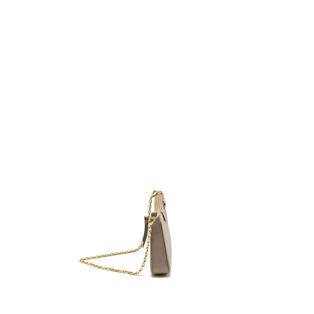 LOUIS VUITTON EASY POUCH ON STRAP MONOGRAM EMPREINETE GREY GHW