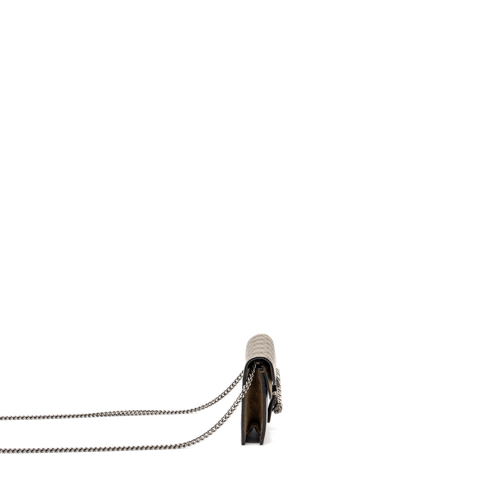 GUCCI DIONYSUS SUPER MINI GG SUPREME CANVAS/SUEDE RUTHENIUM SILVER HARDWARE