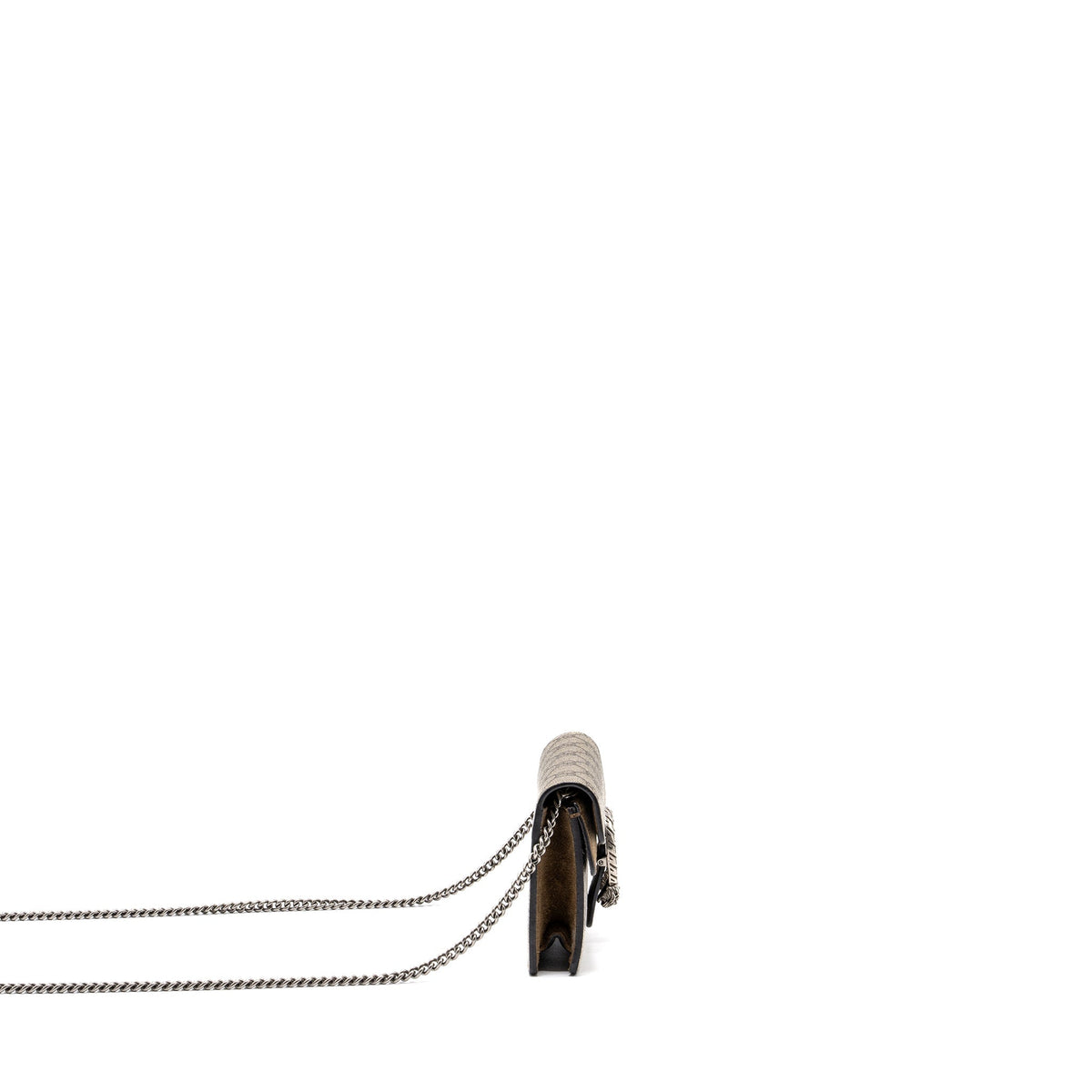 GUCCI DIONYSUS SUPER MINI GG SUPREME CANVAS/SUEDE RUTHENIUM SILVER HARDWARE