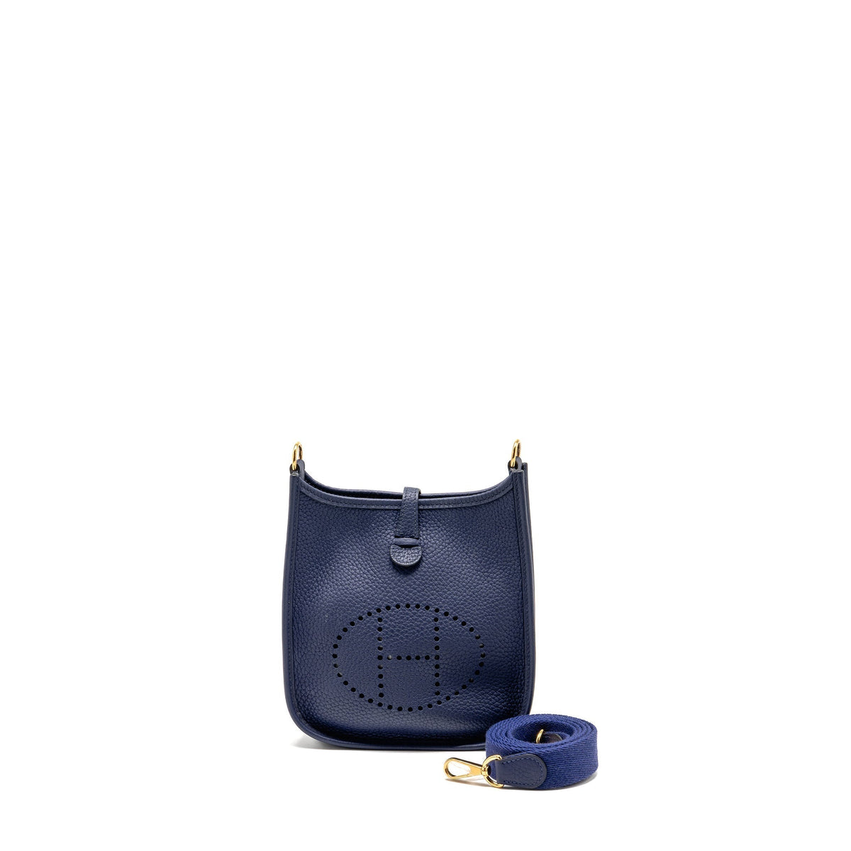 HERMES MINI EVELYNE CLEMENCE BLUE GHW