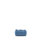 CHANEL PEARL CRUSH MINI SQUARE FLAP BAG DENIM BLUE GHW (MICROCHIP)