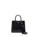 PRADA TOTE BAG SAFFIANO CALFSKIN BLACK / WHITE GHW