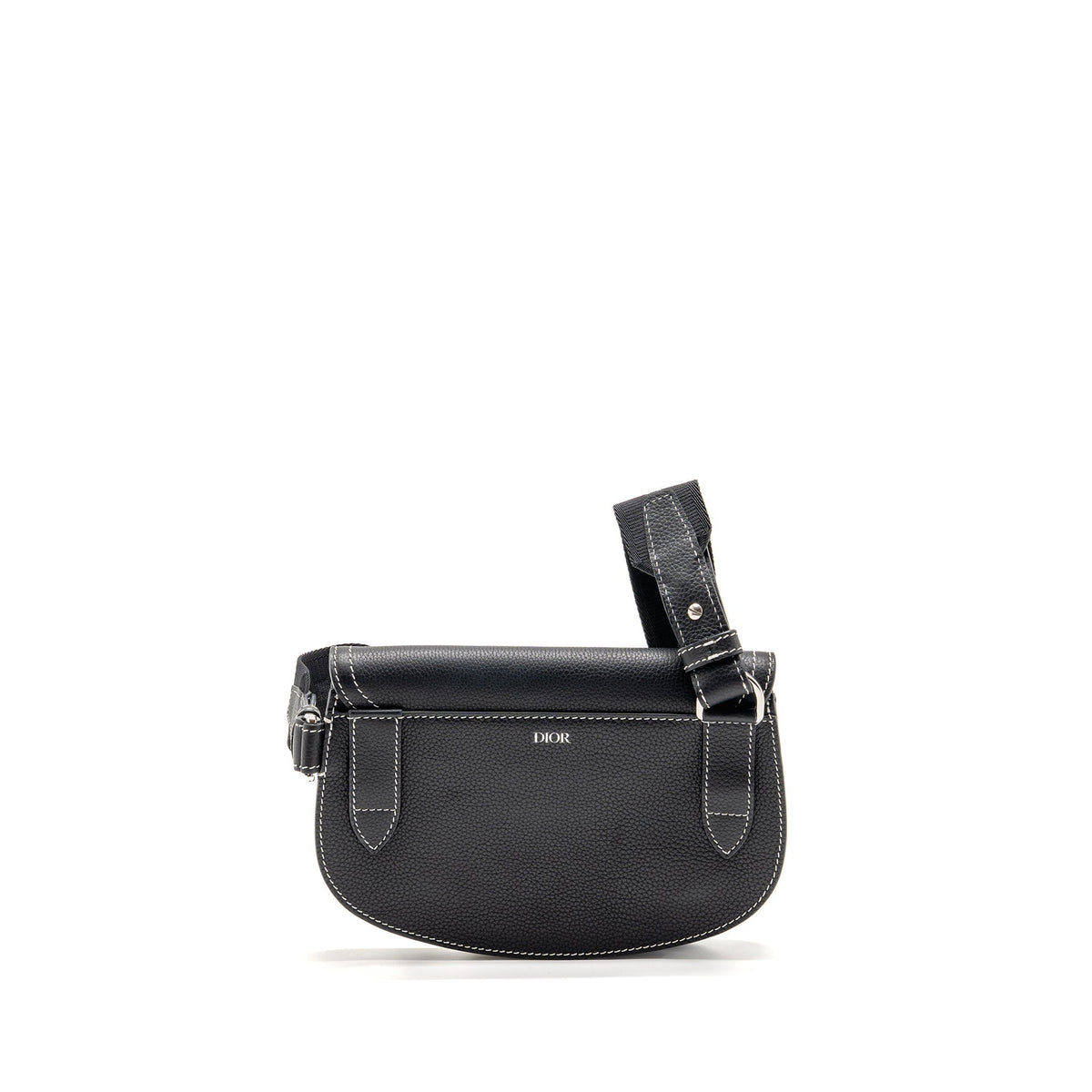 DIOR X KAWS POUCH SADDLE BAG LEATHER BLACK SHW