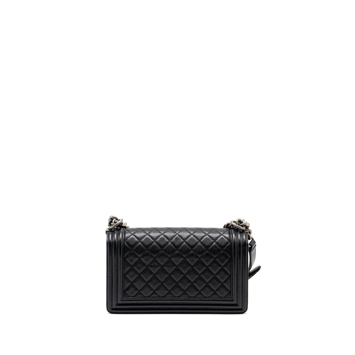 CHANEL MEDIUM BOY BAG CAVIAR BLACK RUTHENIUM HARDWARE