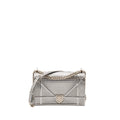 DIOR DIORAMA FLAP BAG PATENT MICRO-CANNAGE LEATHER METALLIC SILVER SHW