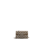 GUCCI DIONYSUS SUPER MINI GG SUPREME CANVAS/SUEDE RUTHENIUM SILVER HARDWARE