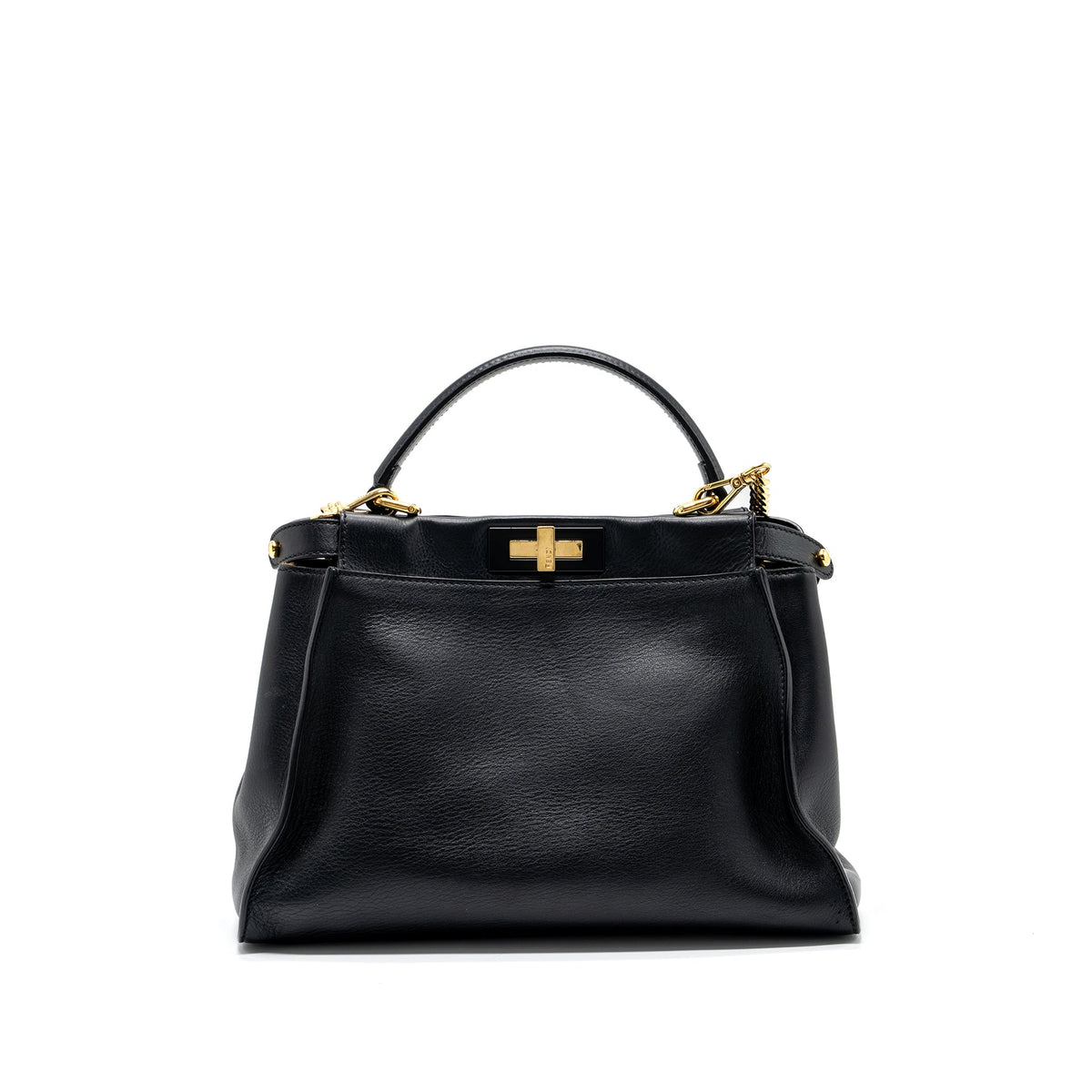 FENDI MEDIUM PEEKABOO BAG LEATHER BLACK GHW