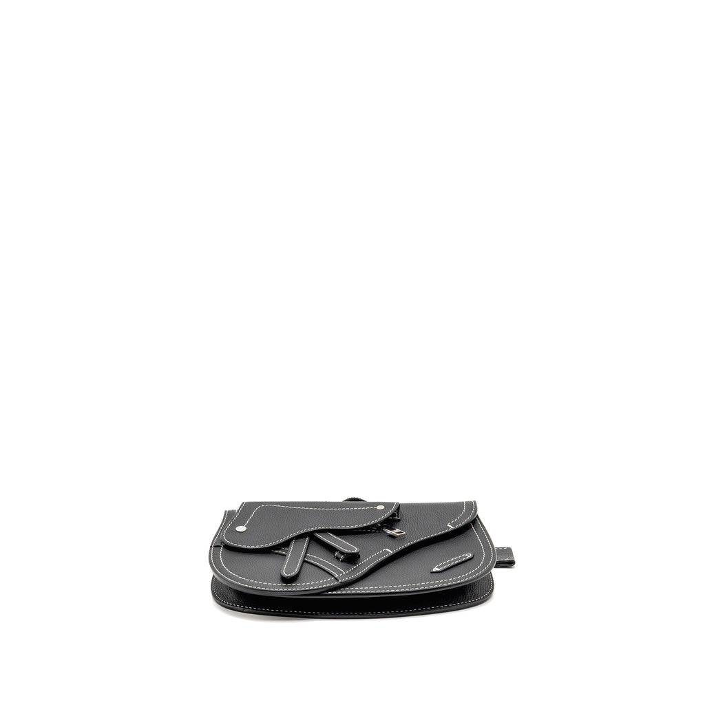 DIOR X KAWS POUCH SADDLE BAG LEATHER BLACK SHW