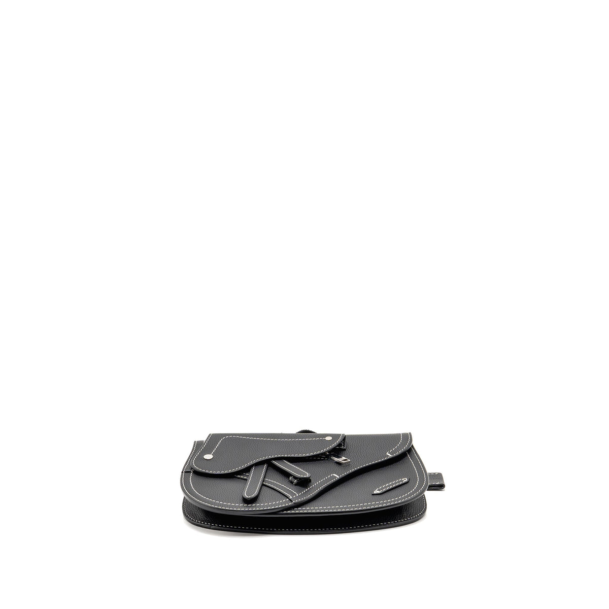 DIOR X KAWS POUCH SADDLE BAG LEATHER BLACK SHW