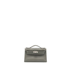 Hermes kelly pochette swift gris Meyer SHW