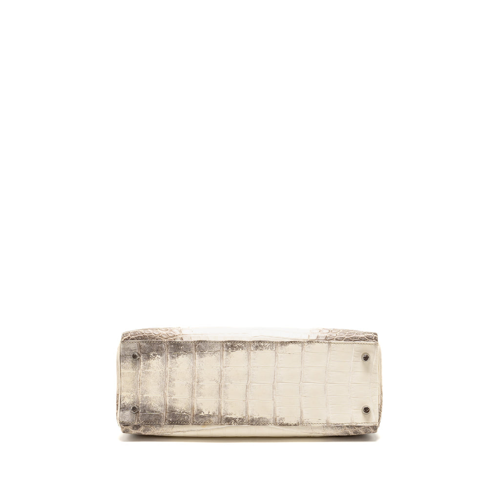 HERMES KELLY 32 CROCODILE NILOTICUS HIMALAYA BLANC SHW