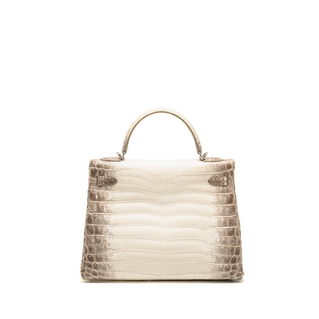 HERMES KELLY 32 CROCODILE NILOTICUS HIMALAYA BLANC SHW