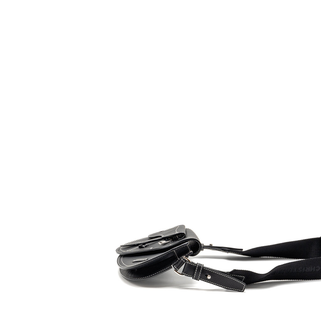 DIOR X KAWS POUCH SADDLE BAG LEATHER BLACK SHW