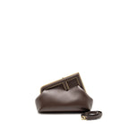 FENDI SMALL FENDI FIRST CLUTCH BAG NAPPA BROWN GHW