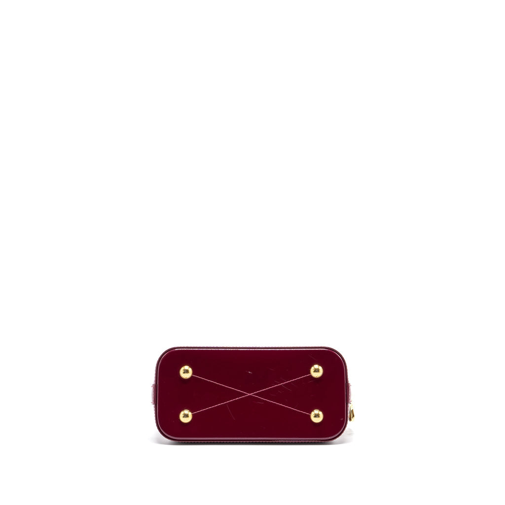 LOUIS VUITTON ALMA BB VERNI MIROIR PATENT DARK PINK GHW