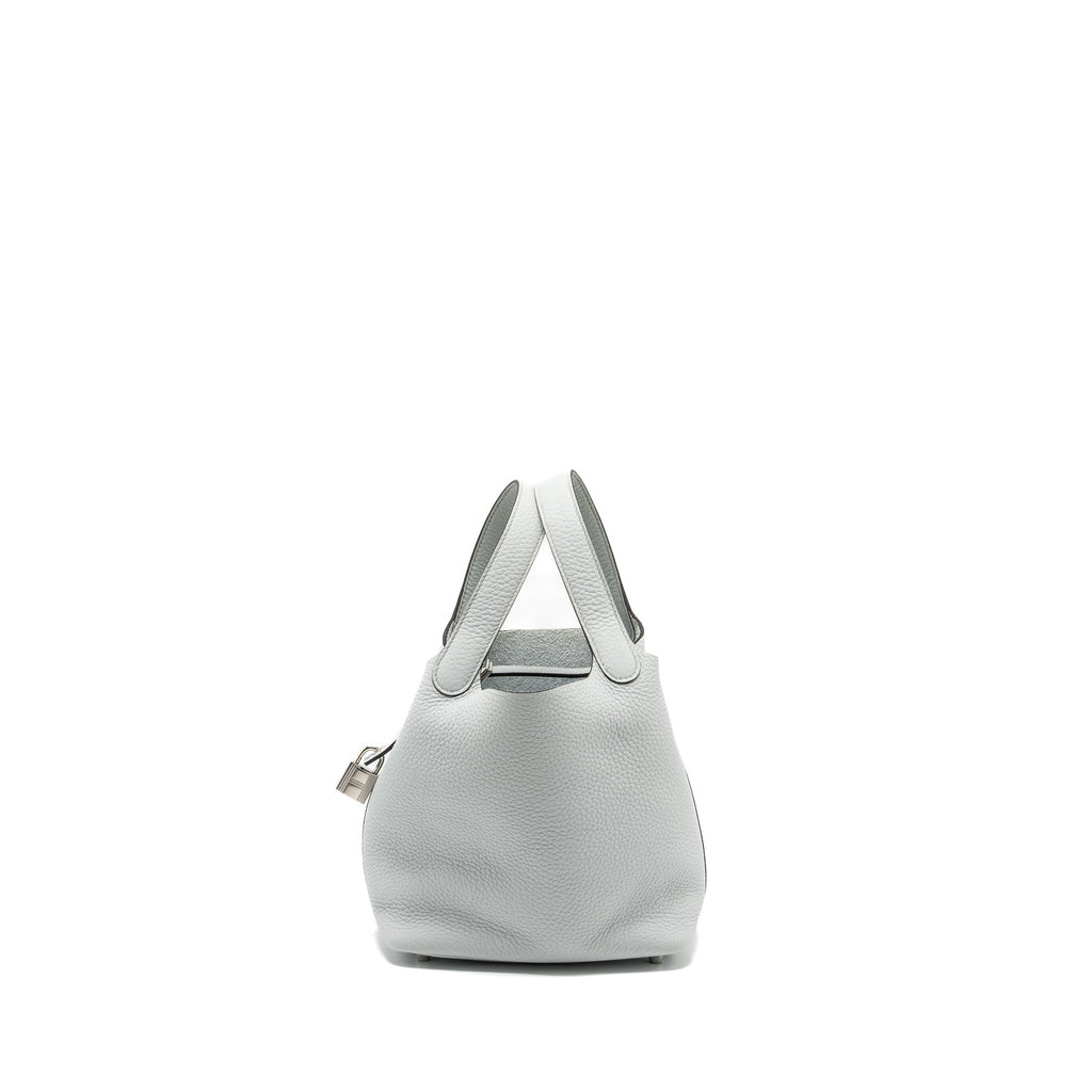 Hermes Picotin 18 Lock Bag Clemence Blue Pale SHW