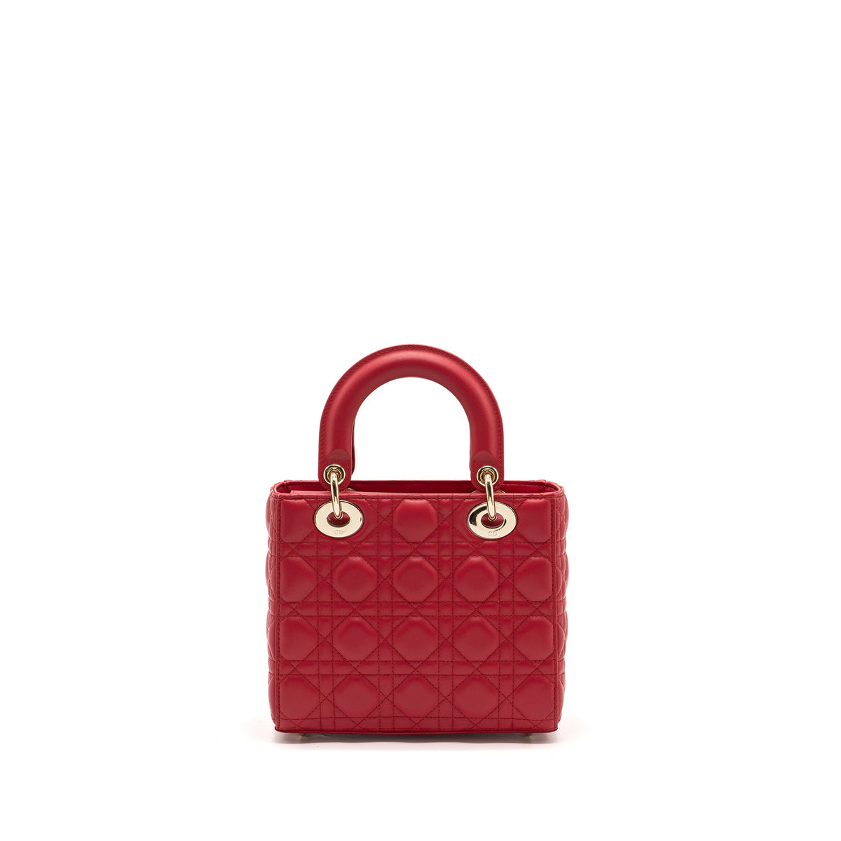 DIOR SMALL LADY DIOR LAMBSKIN RED LGHW