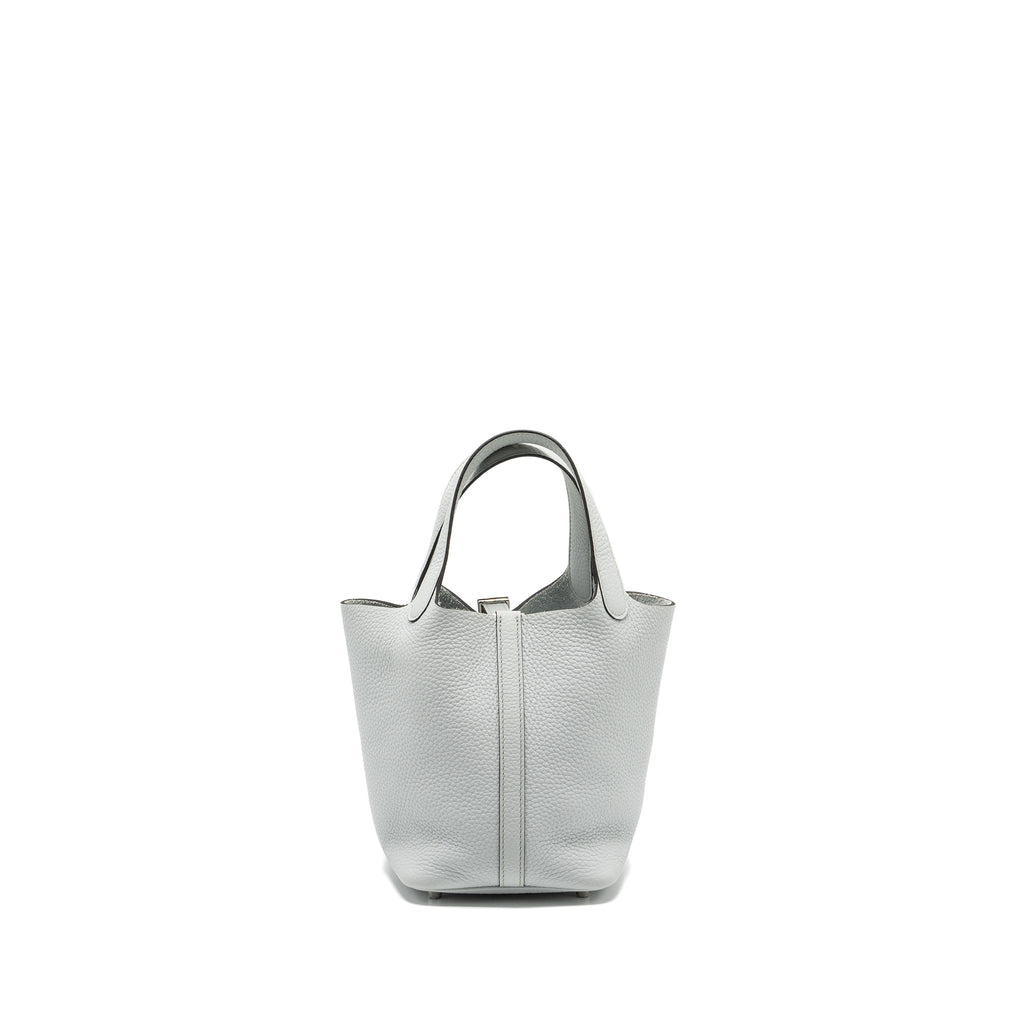 Hermes Picotin 18 Lock Bag Clemence Blue Pale SHW