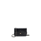 CHANEL 2.55 REISSUE WALLET ON CHAIN CALFSKIN BLACK RUTHENIUM HARDWARE