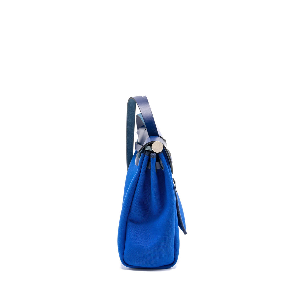 Hermes Herbag 31 Zip bag canvas / hunter blue bill / blue saphir SHW